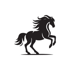 create simple black Horse Silhouette Vector with white background	
