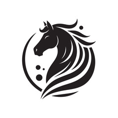 create simple black Horse Silhouette Vector with white background	
