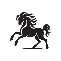 create simple black Horse Silhouette Vector with white background	
