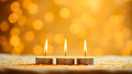 burning candles on a dark background