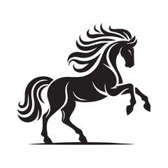 create simple black Horse Silhouette Vector with white background	
