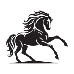 create simple black Horse Silhouette Vector with white background	

