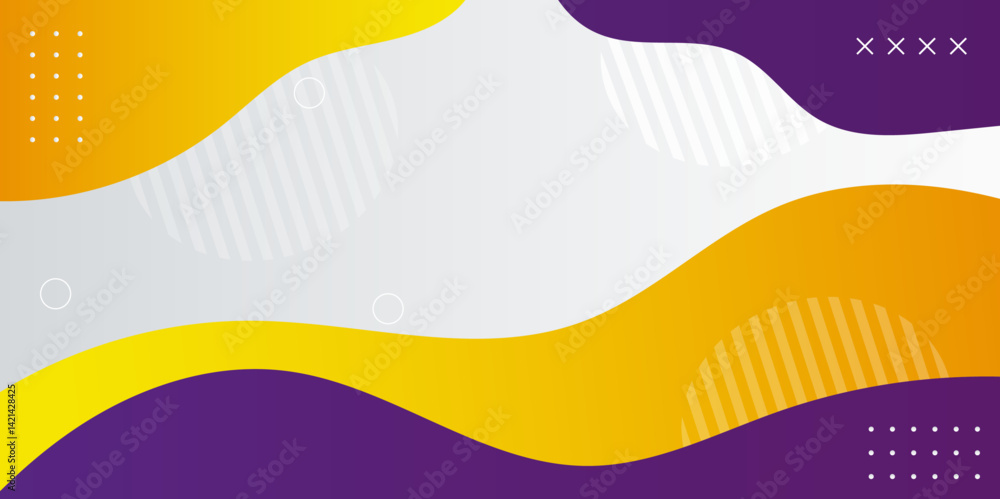 Poster 3d white abstract background overlapping layers on bright space with flowing colorful wave decoratio