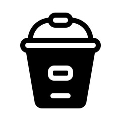Bucket Glyph Icon. Single icon, glyph vector icon
