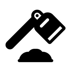 Hoe Glyph Icon. Single icon, glyph vector icon