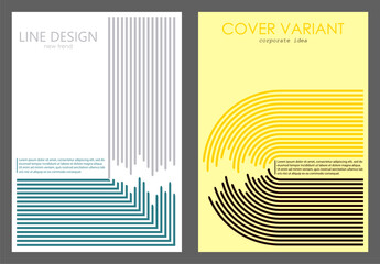 Circle design. A set of colored cover pages for a book, a catalog magazine. A template for a banner, poster and brochure. An abstract version of modern design