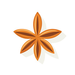 Simple flat 2D icon brown anise isolated on transparent background, vector, flat design, animation design, vector, flat design, animation design, simple flat 2D icon, minimalist design, clipart	