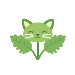 A Simple flat 2D icon catnip isolated on transparent background, vector, flat design, animation design, vector, flat design, animation design, simple flat 2D icon, minimalist design, clipart