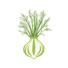 A very Simple flat 2D icon fennel root branches isolated on transparent background, flat design, animation design, vector, flat design, animation design, simple flat 2D icon, minimalist design