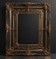 Black & gold ornate frame, shimmering accents,  gold,  event