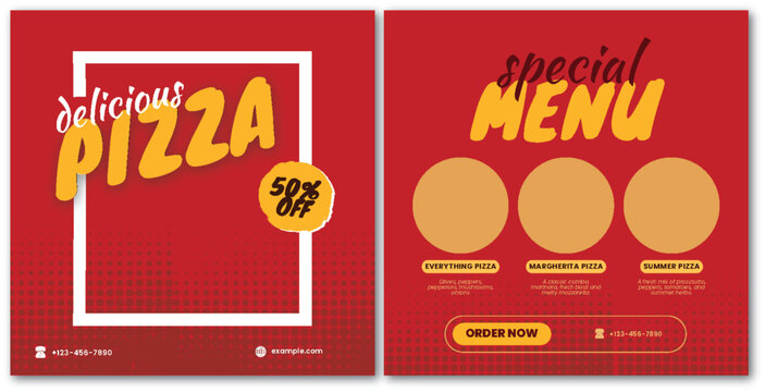 Irresistible Pizza Promotion: Special Menu and Delicious Offers Illustration