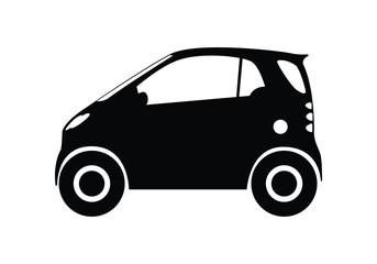 Car silhouette on a white background. Vehicle icons set view from the side, front, back, and top. premium Car Icons with white background 