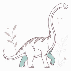  Brontosaurus – Gentle Giant in Clean Line Vector. © Ghost KOTH