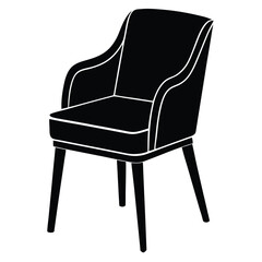 Wooden Chair Silhouette Vector – Classic Furniture and Seating Illustration
