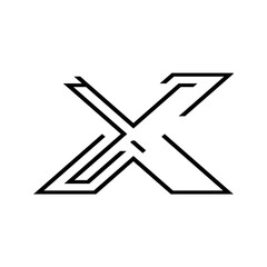X Logo style shape vector design.