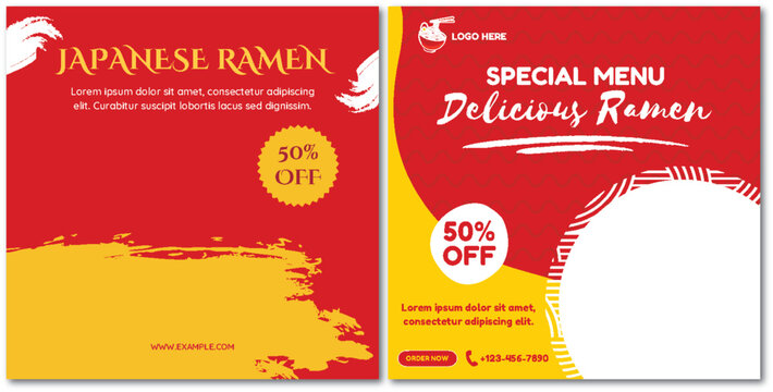 Delicious Ramen Special Menu Template for Social Media Promotion