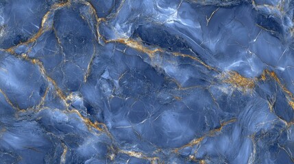 Fototapeta premium Striking blue and gold marble stone design.