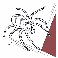 Dynamic Wolf Spider – Minimalist Line Art Vector