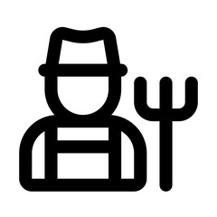 Farmer Simple Line Icon. Single icon, line vector icon