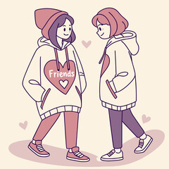 Matching Hoodies with Heart Logo