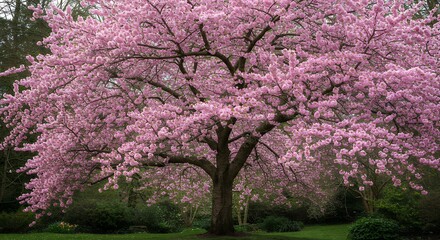Fototapeta premium Cherry Blossom Tree in Full Bloom