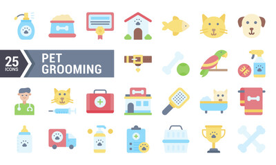25 Pet Grooming Icons for Your Website or App Design.
