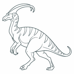 Parasaurolophus – Elegant Walking Pose Vector