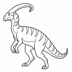 Parasaurolophus – Elegant Walking Pose Vector