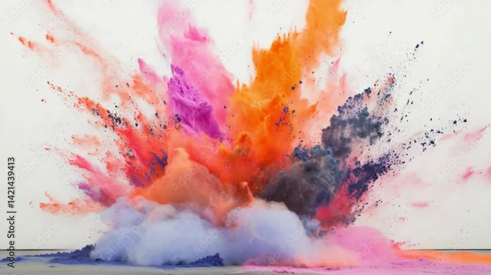 Poster explosive art: a vibrant explosion of color in a visually arresting display of artistic expression, 