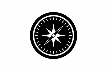 compass vector silhouette illustration isolated on white background