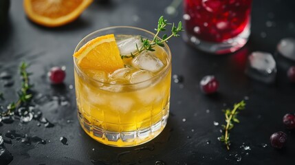 Refreshing citrus drink with herbs