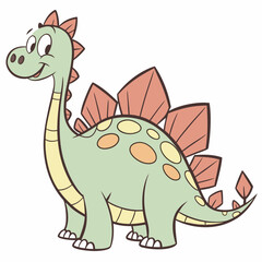 Stegosaurus – Cute Cartoon Style Vector