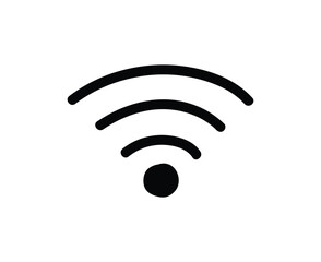  Hand-drawn WiFi doodle icon featuring a simple black wireless signal symbol. Great for tech apps, network designs, connection interfaces, and modern web graphics.