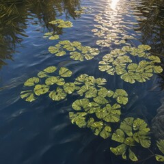 water lily in the pond, water lilies in the pond