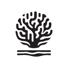 coral vector silhouette clip art illustration