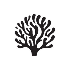 coral vector silhouette clip art illustration