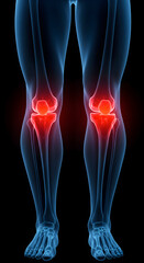 Naklejka premium Front Knee Joint Pain X-ray