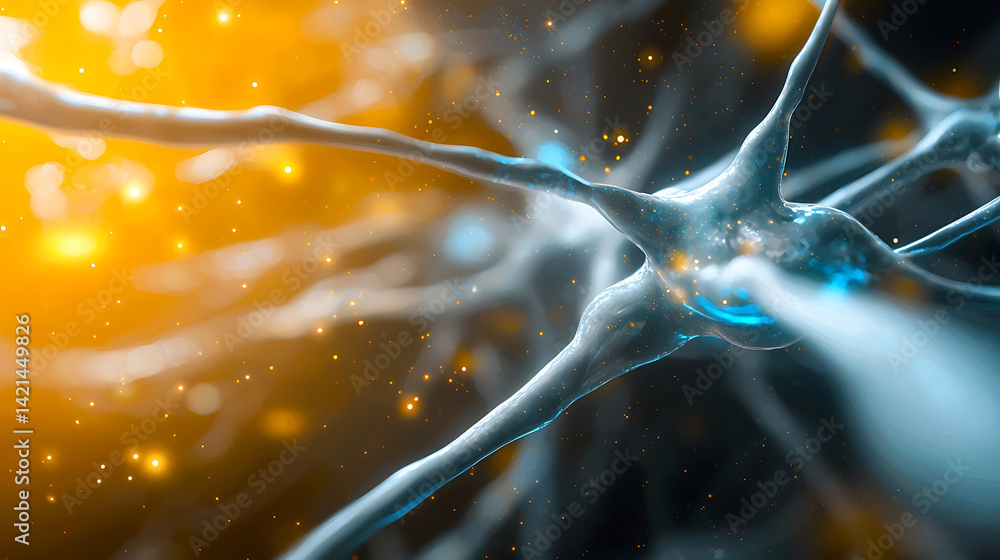 Poster neuronal activity visualization scientific research laboratory digital image abstract environment cl