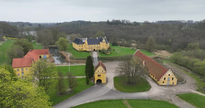 Lykkesholm Slot, castle in Denmark, historic building, monument.