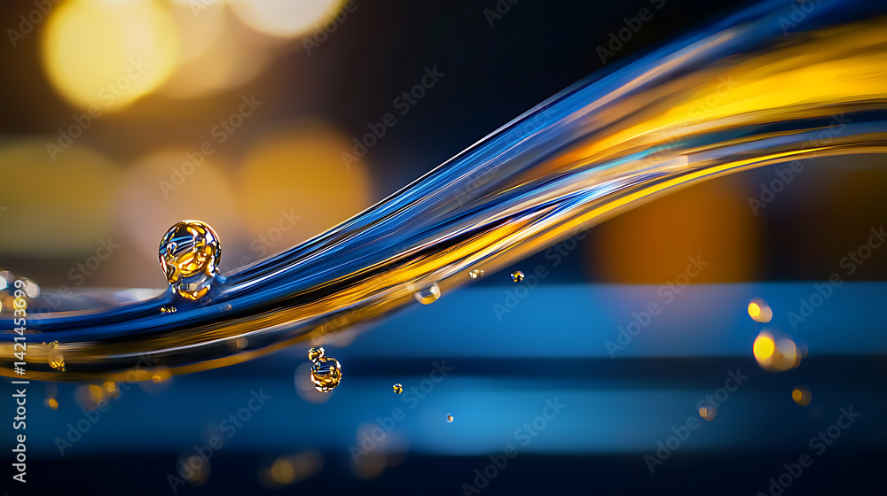 Poster captivating water flow abstract photography colorful bokeh background artistic environment close-up 
