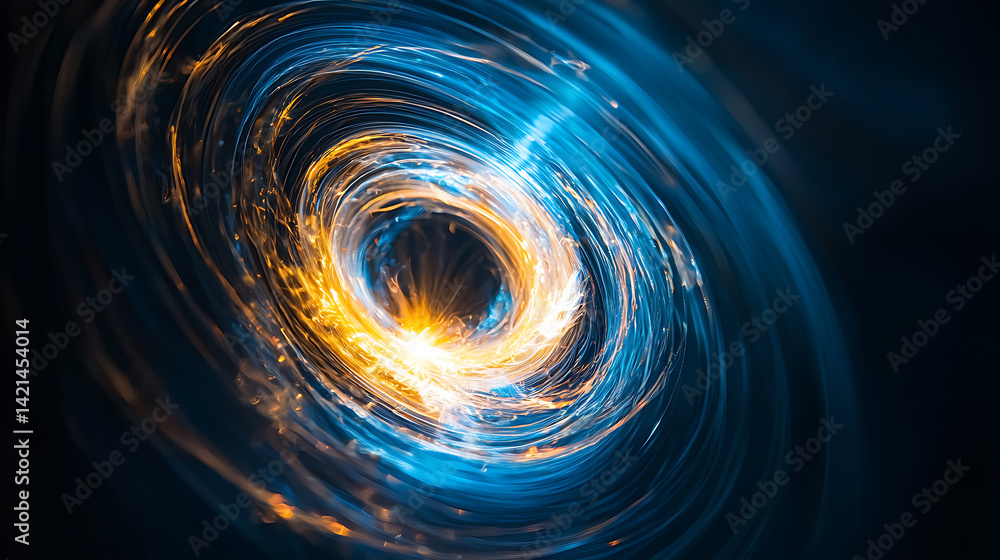 Poster cosmic event black hole formation outer space digital art sci-fi environment abstract perspective as