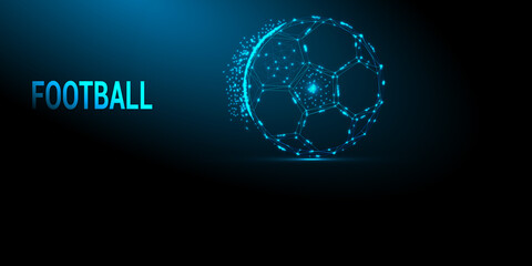 Football Low Poly Art – Geometric Soccer Ball Illustration with Modern Polygonal Design Style