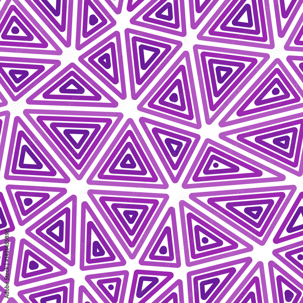 Poster vector seamless pattern. multiple repeated inner triangles. big shape size. single color tone style.