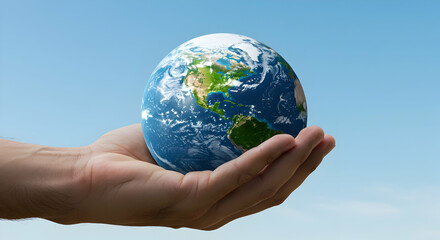 Hand Holding Earth Globe