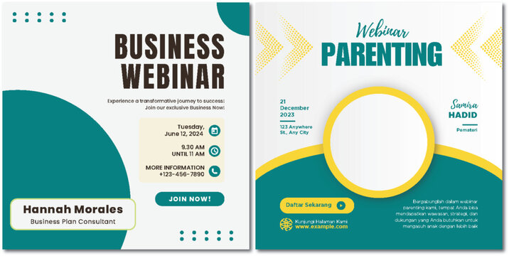 Promotional Webinar Bifold Template for Business and Parenting Guidance