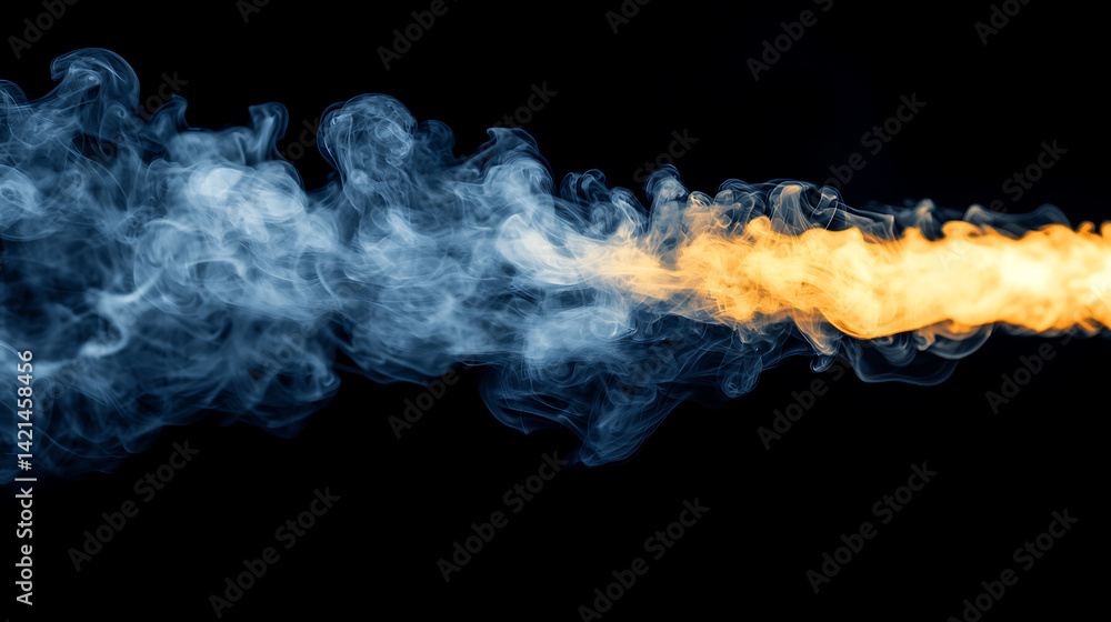 Poster dynamic flame and smoke interaction abstract background visual art high contrast artistic concept