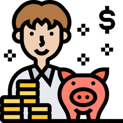 money saving illustration on a white background     