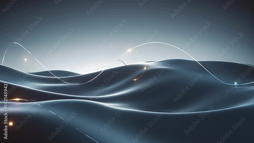 Poster clean monochromatic background with flowing abstract wave patterns