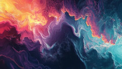 Fototapeta premium Abstract fractal nebula, vibrant colors of cosmic dust and swirling space gases