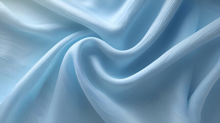 Obraz premium Abstract light blue fabric with fluid motion and smooth texture